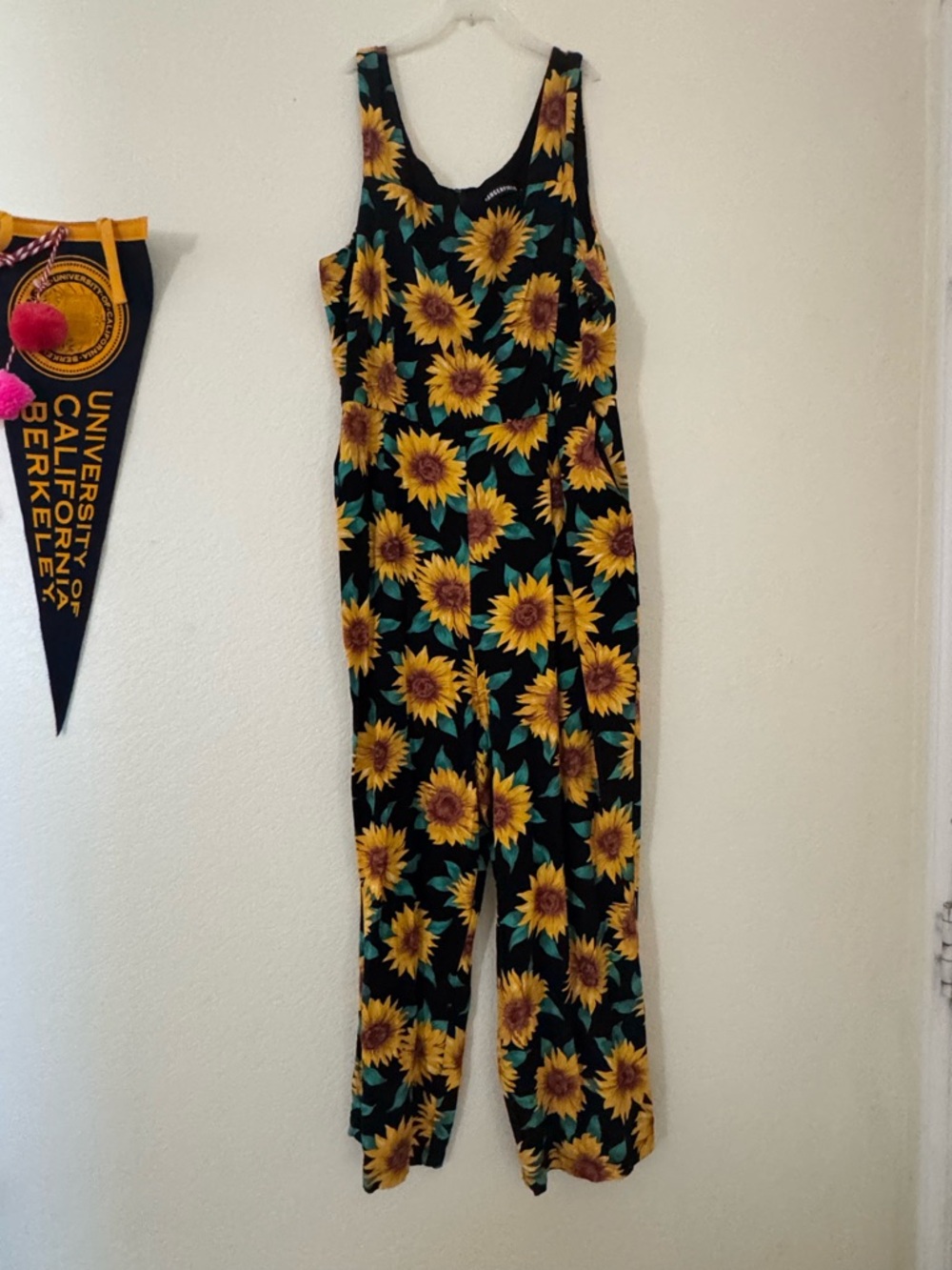 Dangerfield Black Sunflower Print Jumpsuit